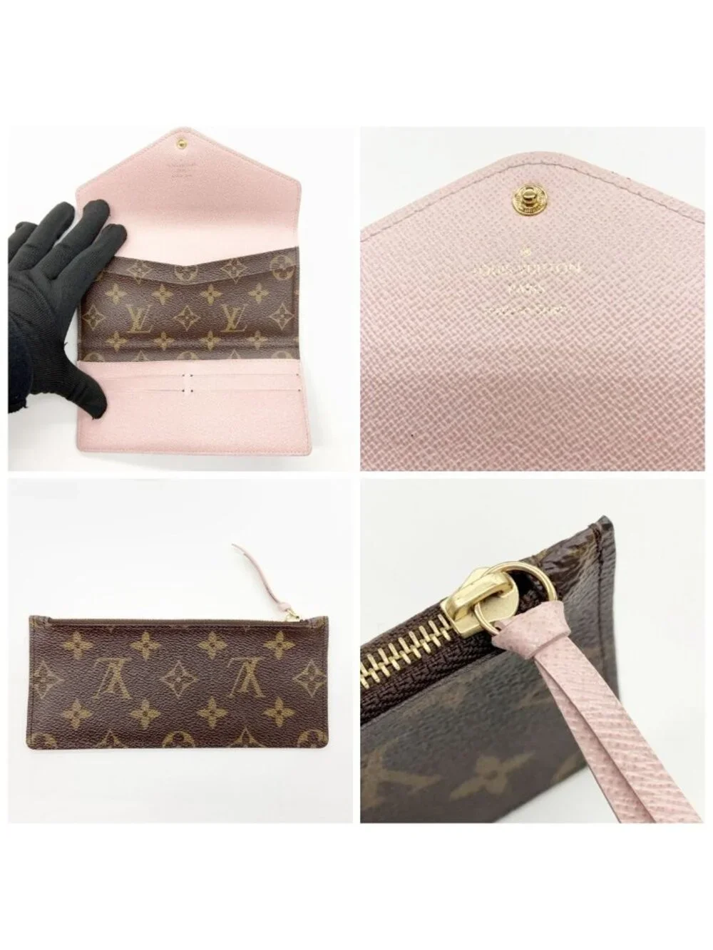Louis Vuitton Monogram Portefeuille Josephine Trifold Wallet Brown